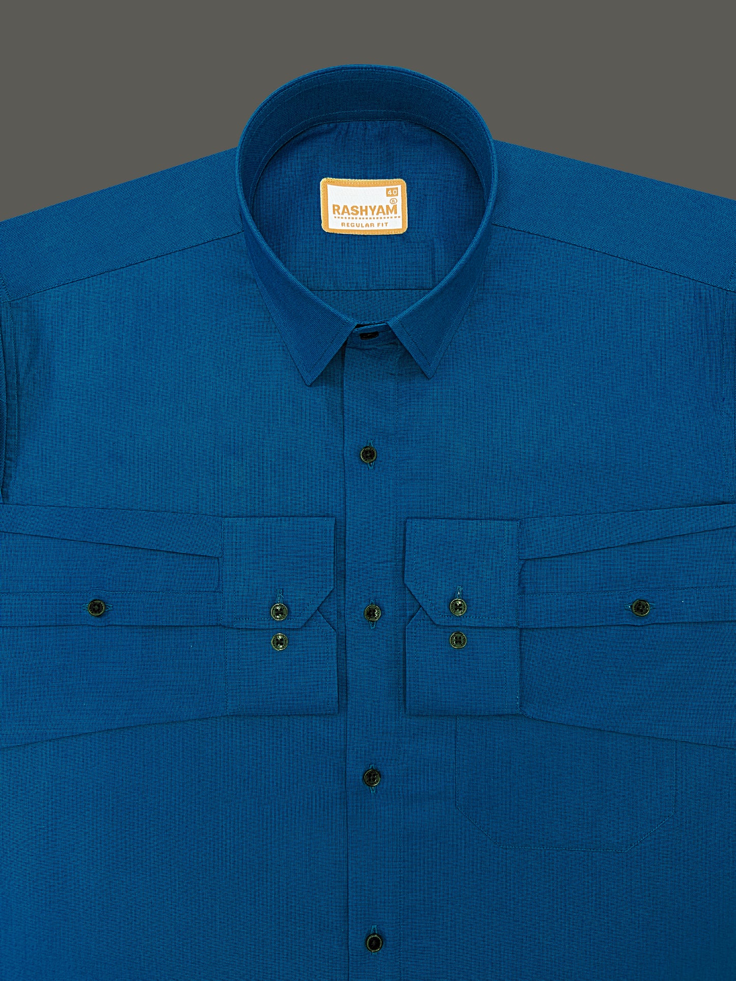 Crotone Kashmir Blue Premium 100% Cotton Formal Shirt For Men