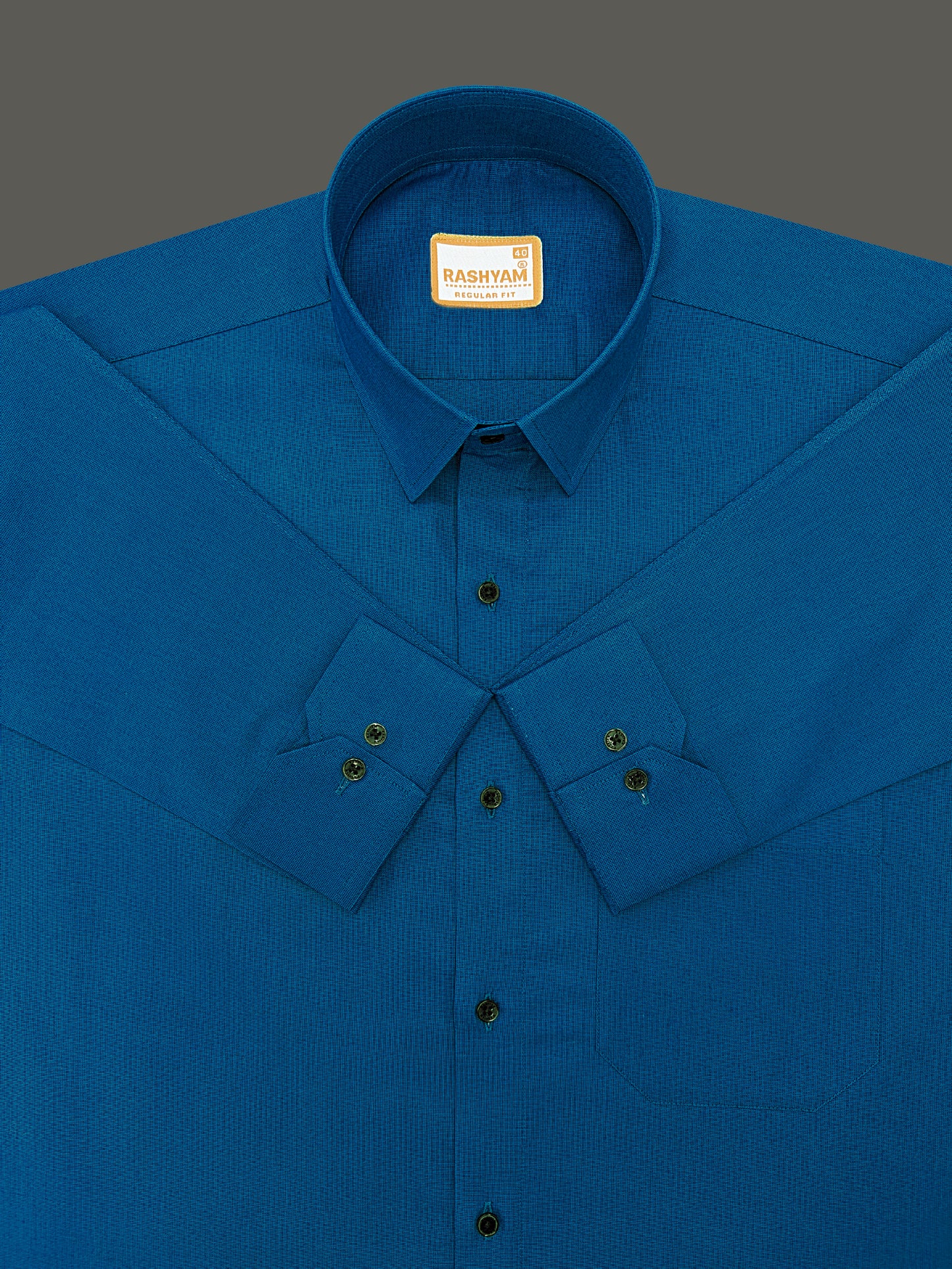 Crotone Kashmir Blue Premium 100% Cotton Formal Shirt For Men