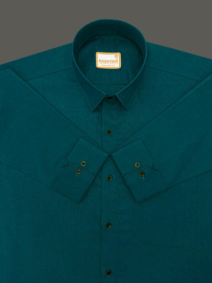Crotone Dark Green Premium Cotton Formal Shirt For Men