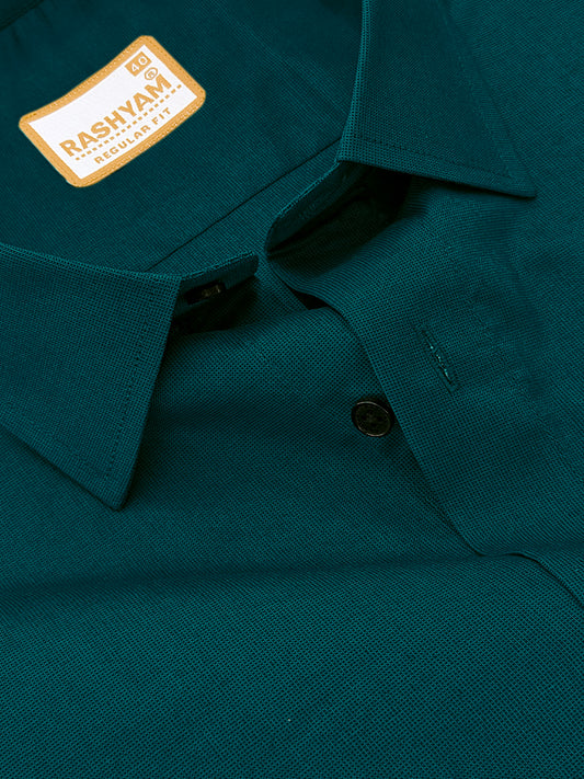 Crotone Dark Green Premium Cotton Formal Shirt For Men