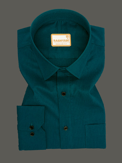 Crotone Dark Green Premium Cotton Formal Shirt For Men