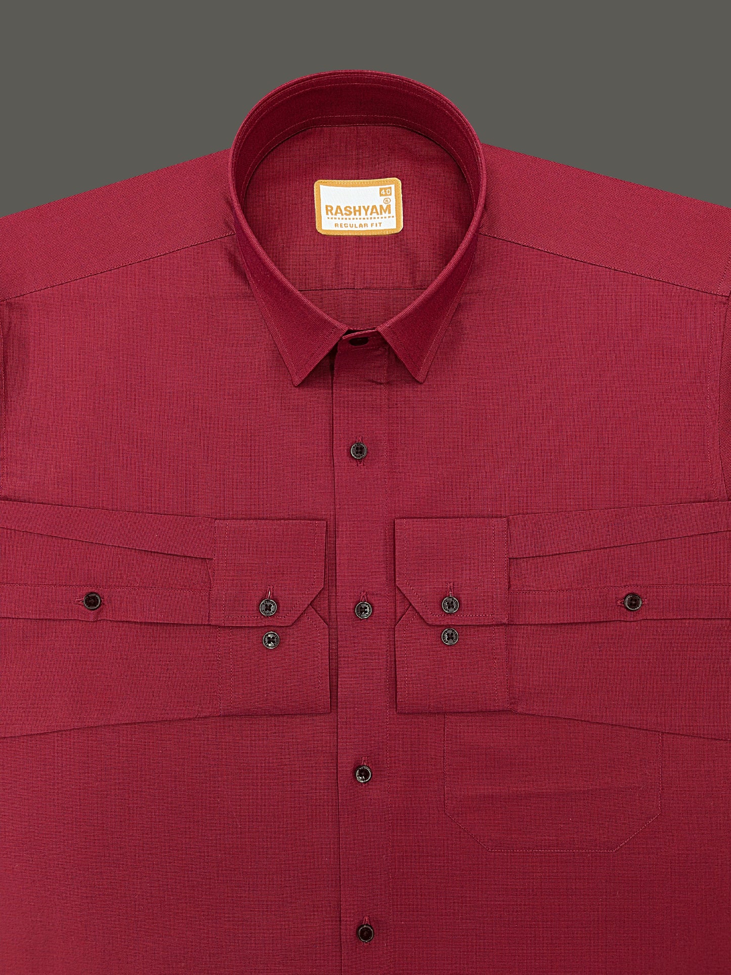 Crotone Crimson Maroon Premium Cotton Formal Shirt For Men
