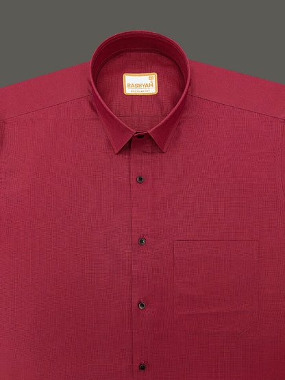 Crotone Crimson Maroon Premium Cotton Formal Shirt For Men