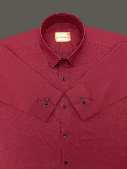 Crotone Crimson Maroon Premium Cotton Formal Shirt For Men