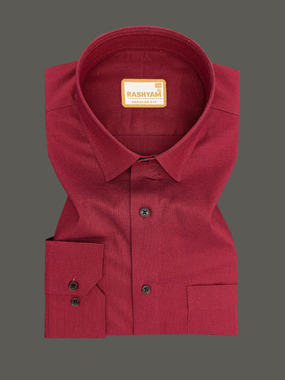 Crotone Crimson Maroon Premium Cotton Formal Shirt For Men