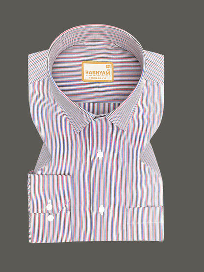 Atrani Premium Cotton Red Black And Blue Professional Line Formal Shirt