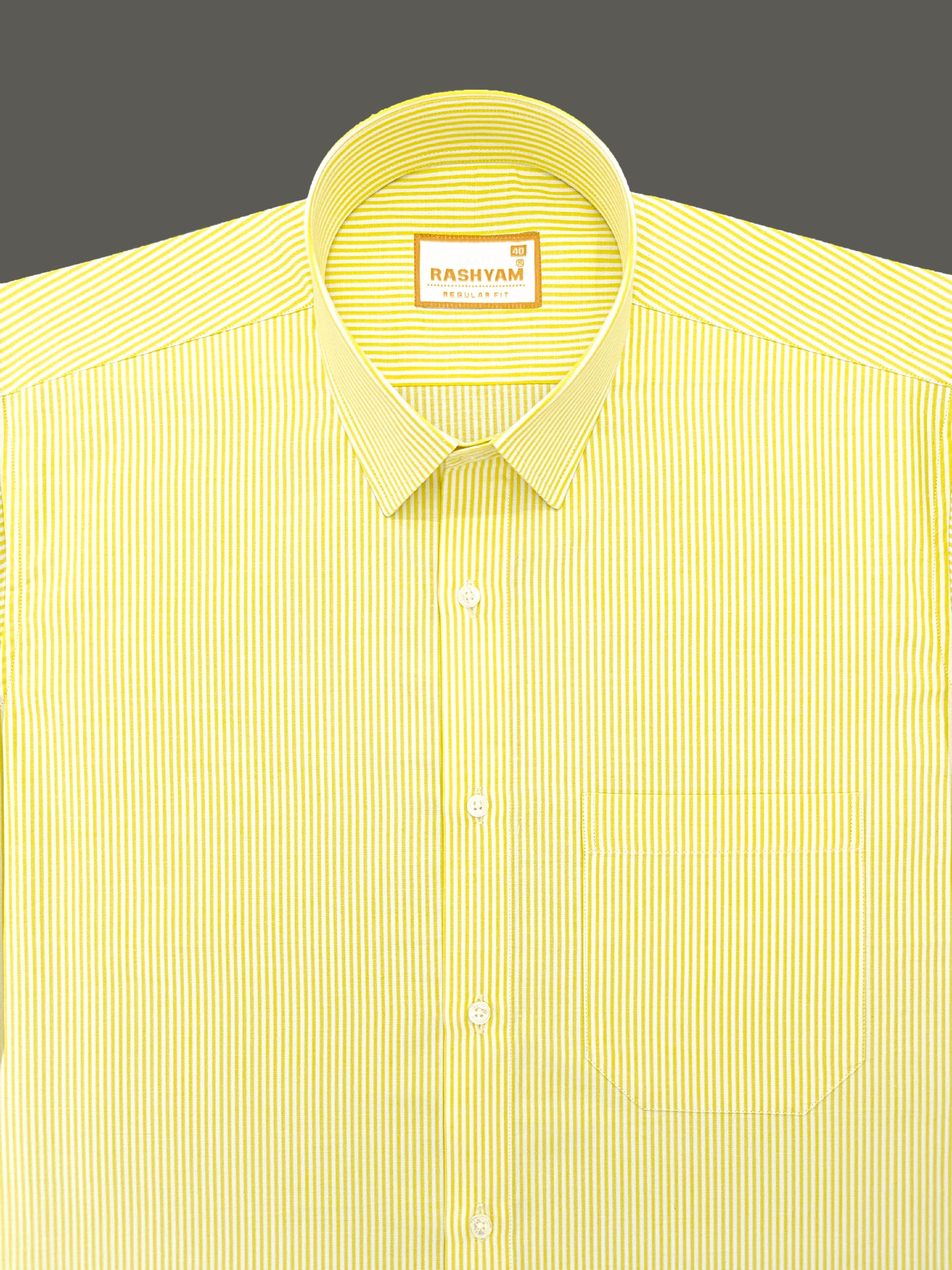 Malcesine Luxurious Cotton Yellow Stripes Formal Shirt