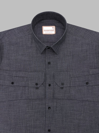 Velmora Luxurious Linen Cotton Fuscous Grey Formal Shirt For Men