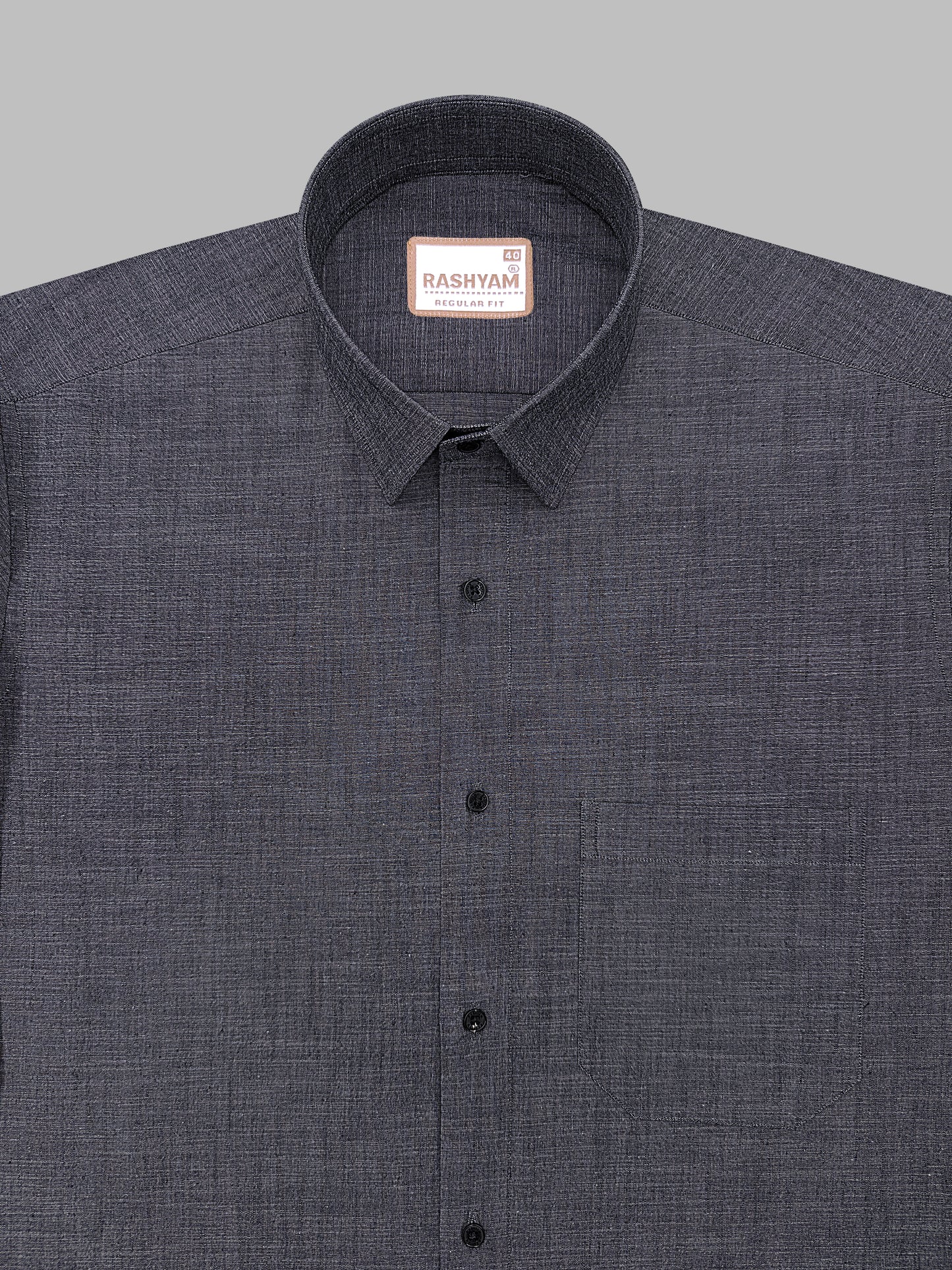 Velmora Luxurious Linen Cotton Fuscous Grey Formal Shirt For Men
