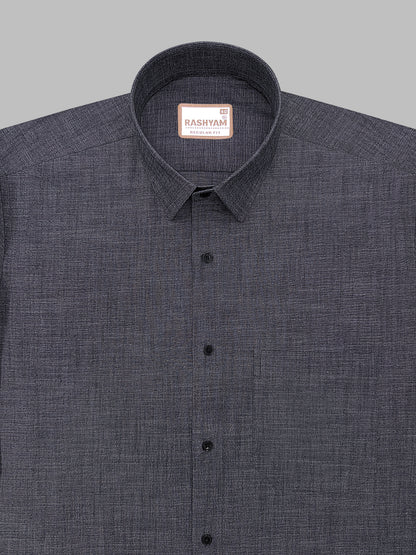 Velmora Luxurious Linen Cotton Fuscous Grey Formal Shirt For Men