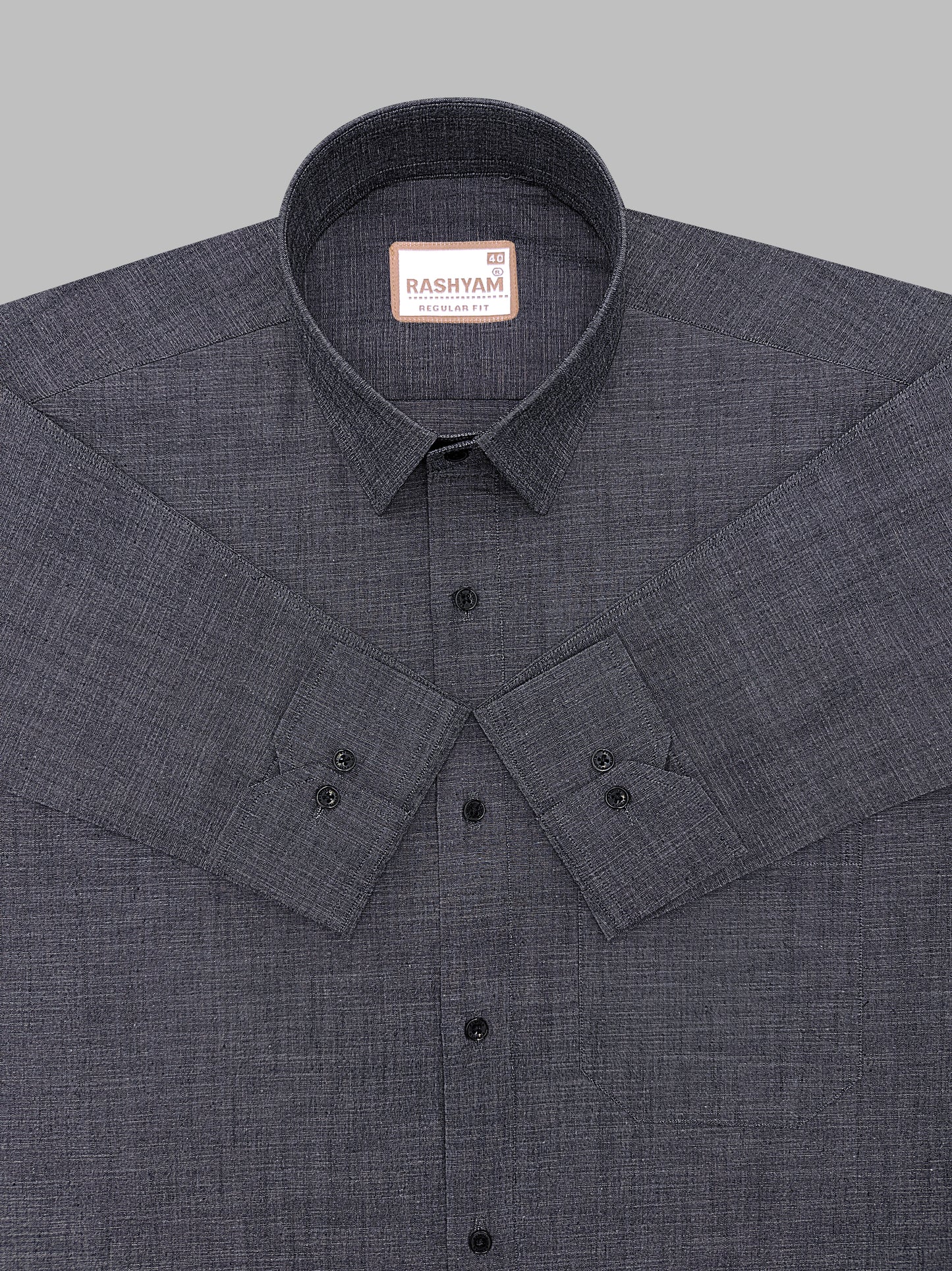 Velmora Luxurious Linen Cotton Fuscous Grey Formal Shirt For Men