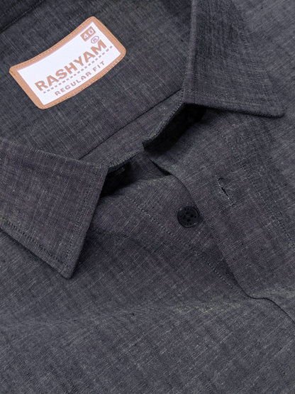 Velmora Luxurious Linen Cotton Fuscous Grey Formal Shirt For Men