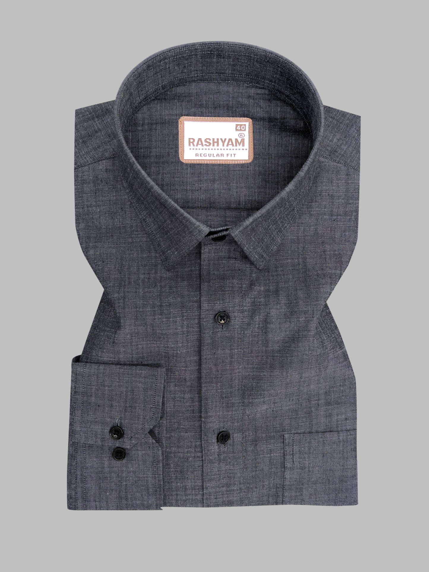 Velmora Luxurious Linen Cotton Fuscous Grey Formal Shirt For Men