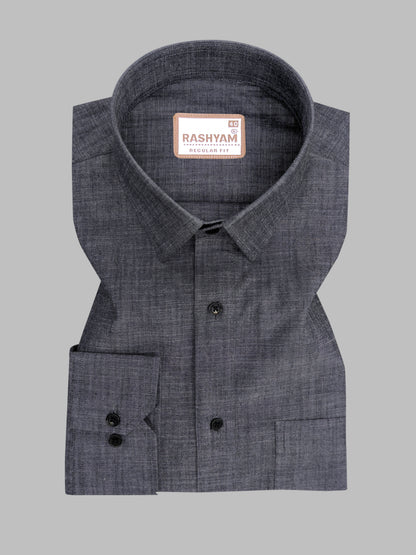 Velmora Luxurious Linen Cotton Fuscous Grey Formal Shirt For Men