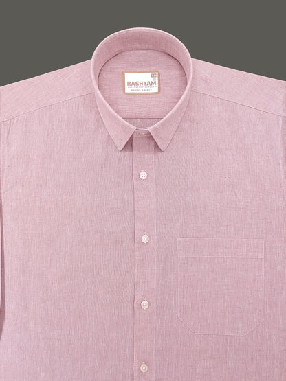 Velmora Luxurious Linen Cotton Pastel Pink Formal Shirt For Men