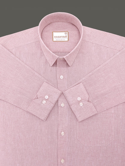 Velmora Luxurious Linen Cotton Pastel Pink Formal Shirt For Men