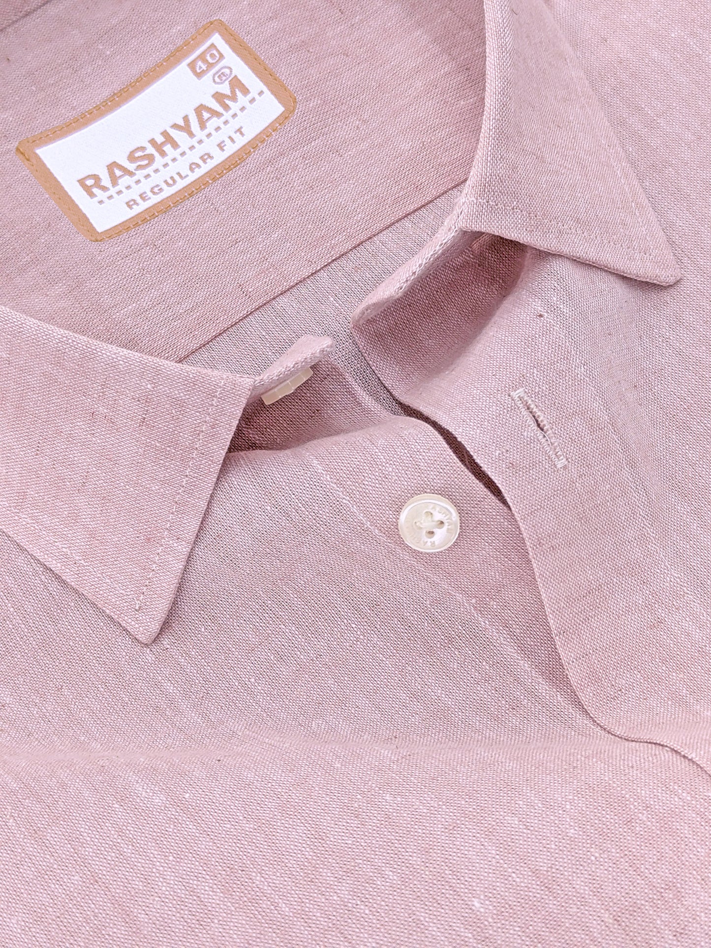 Velmora Luxurious Linen Cotton Pastel Pink Formal Shirt For Men