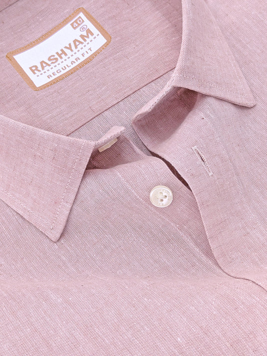 Velmora Luxurious Linen Cotton Pastel Pink Formal Shirt For Men