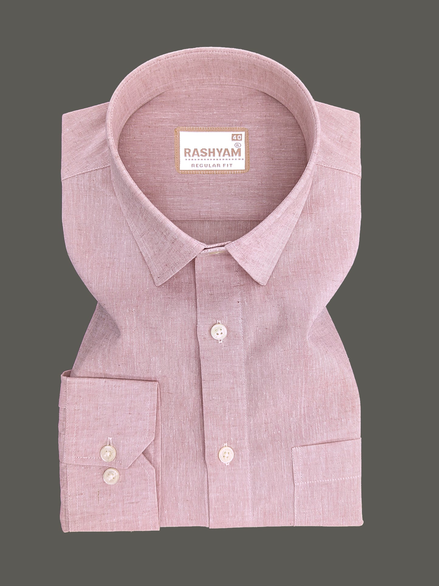 Velmora Luxurious Linen Cotton Pastel Pink Formal Shirt For Men