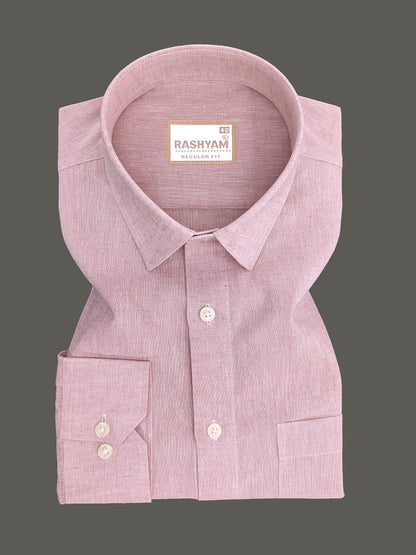 Velmora Luxurious Linen Cotton Pastel Pink Formal Shirt For Men