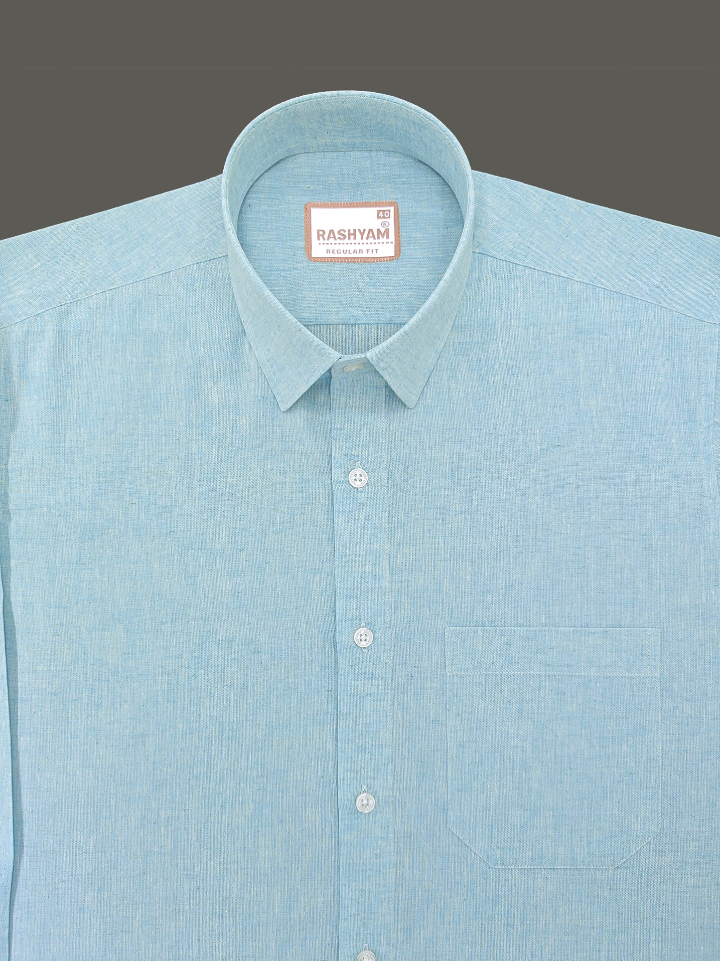 Velmora Luxurious Linen Cotton Soft Aqua Blue Formal Shirt For Men