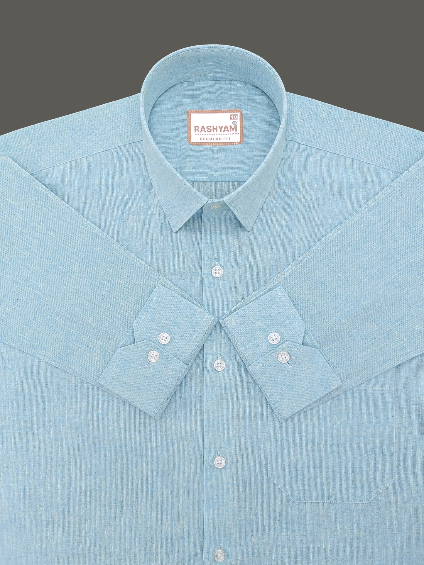 Velmora Luxurious Linen Cotton Smalt Blue Formal Shirt For Men