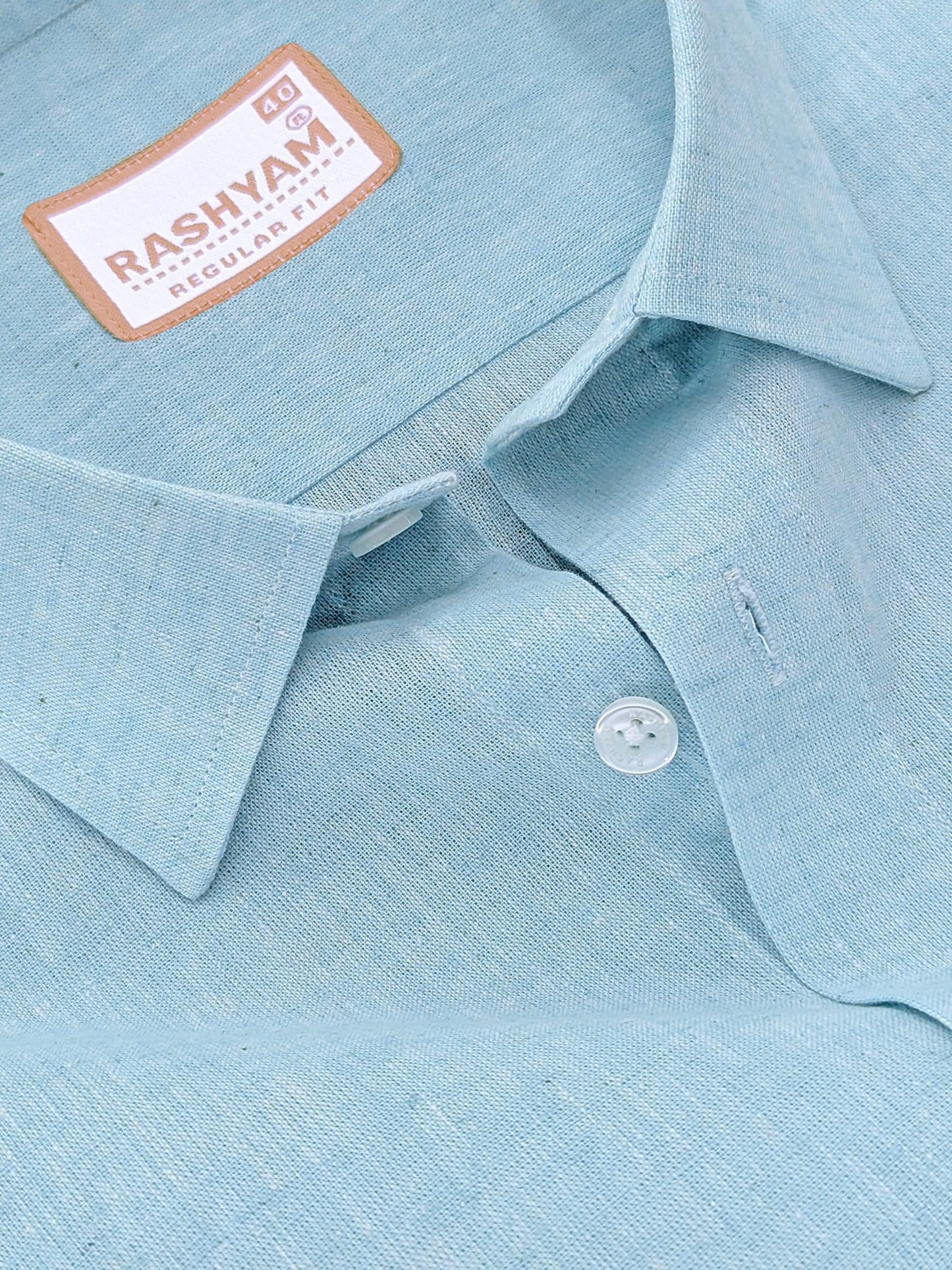 Velmora Luxurious Linen Cotton Smalt Blue Formal Shirt For Men