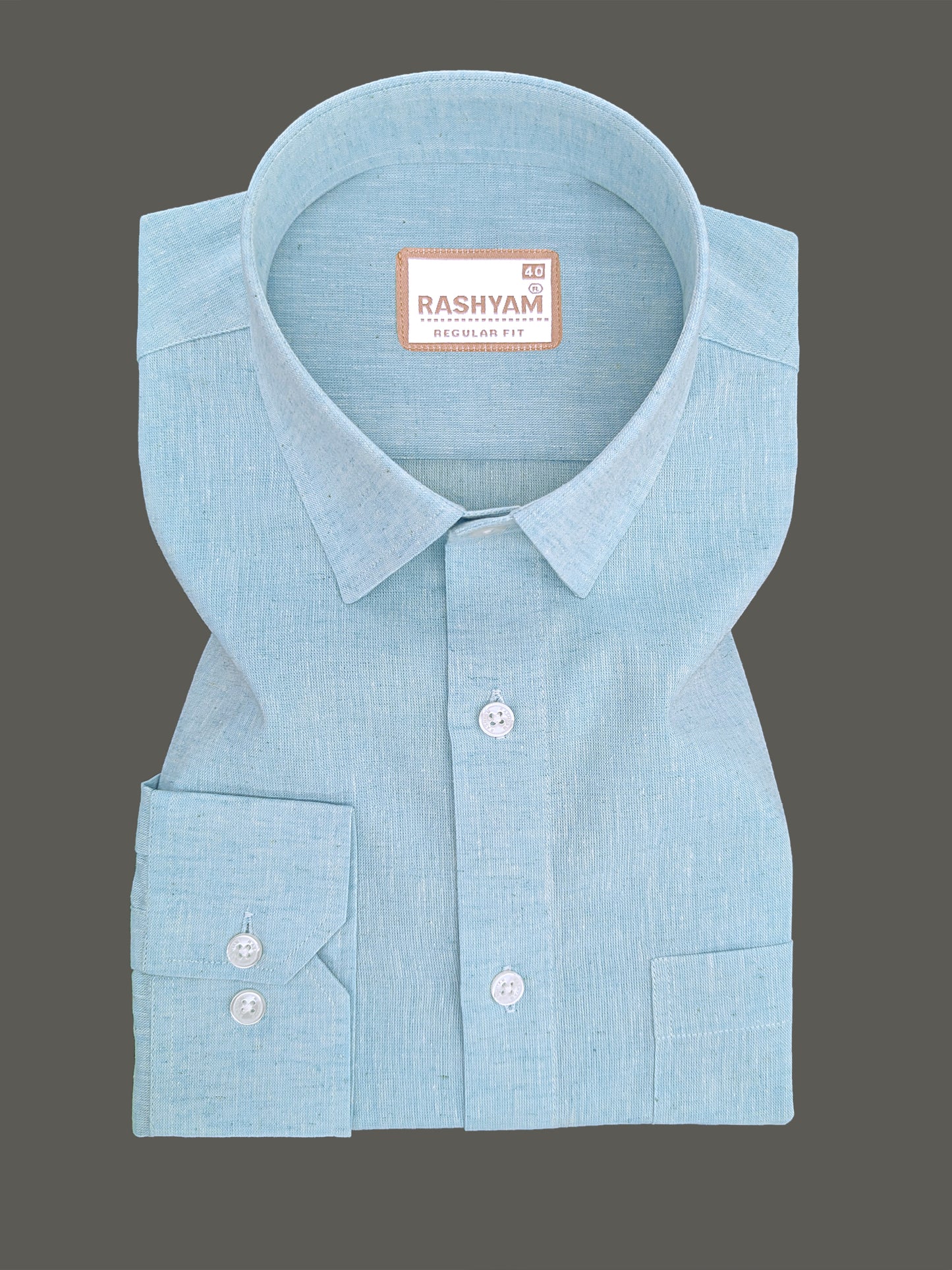 Velmora Luxurious Linen Cotton Smalt Blue Formal Shirt For Men