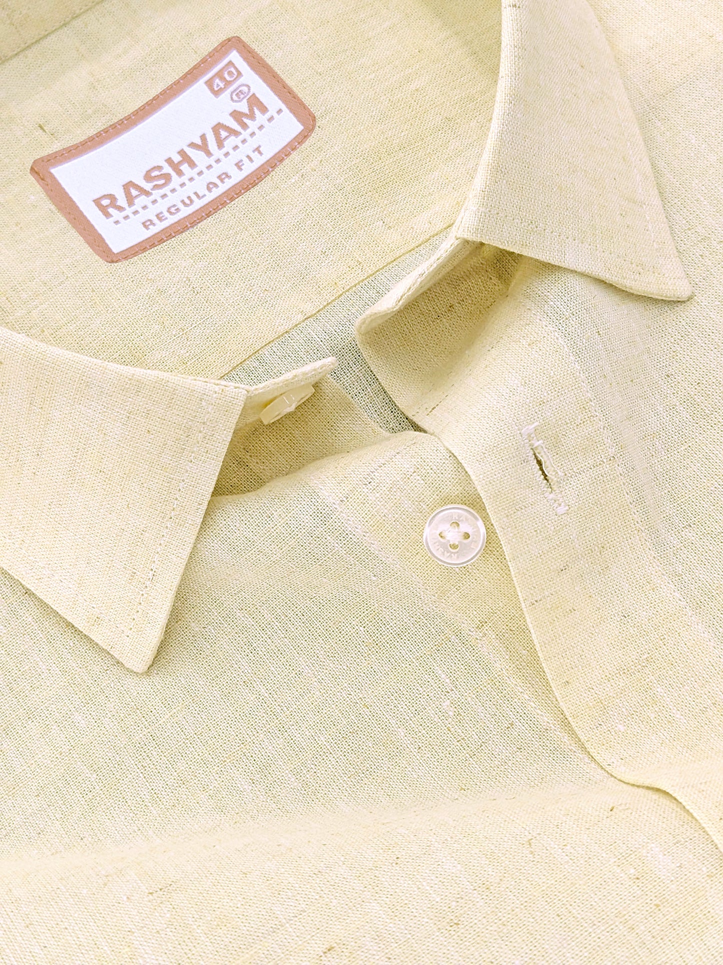 Velmora Luxurious Linen Cotton Light Cream Formal Shirt For Men