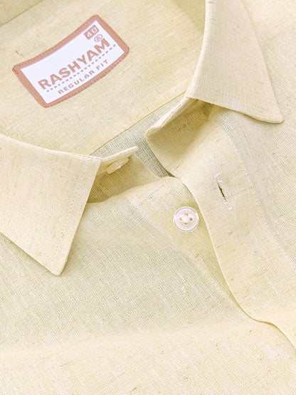 Velmora Luxurious Linen Cotton Light Cream Formal Shirt For Men