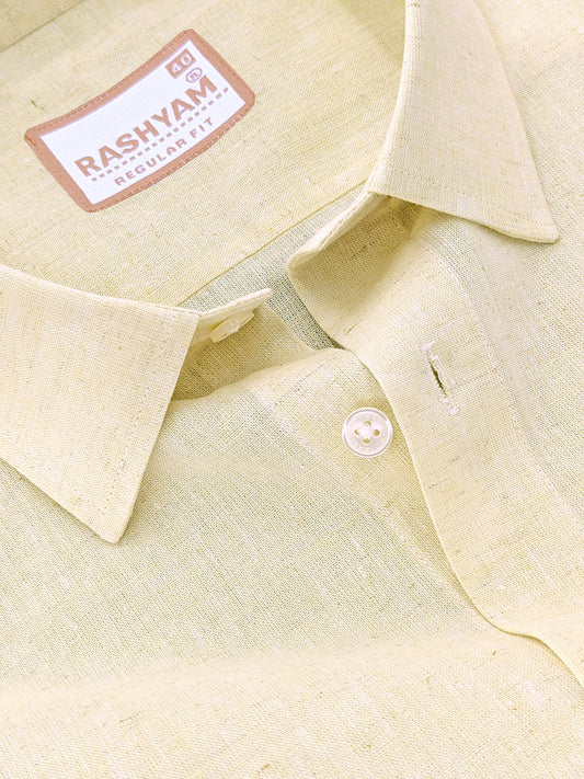 Velmora Luxurious Linen Cotton Light Cream Formal Shirt For Men