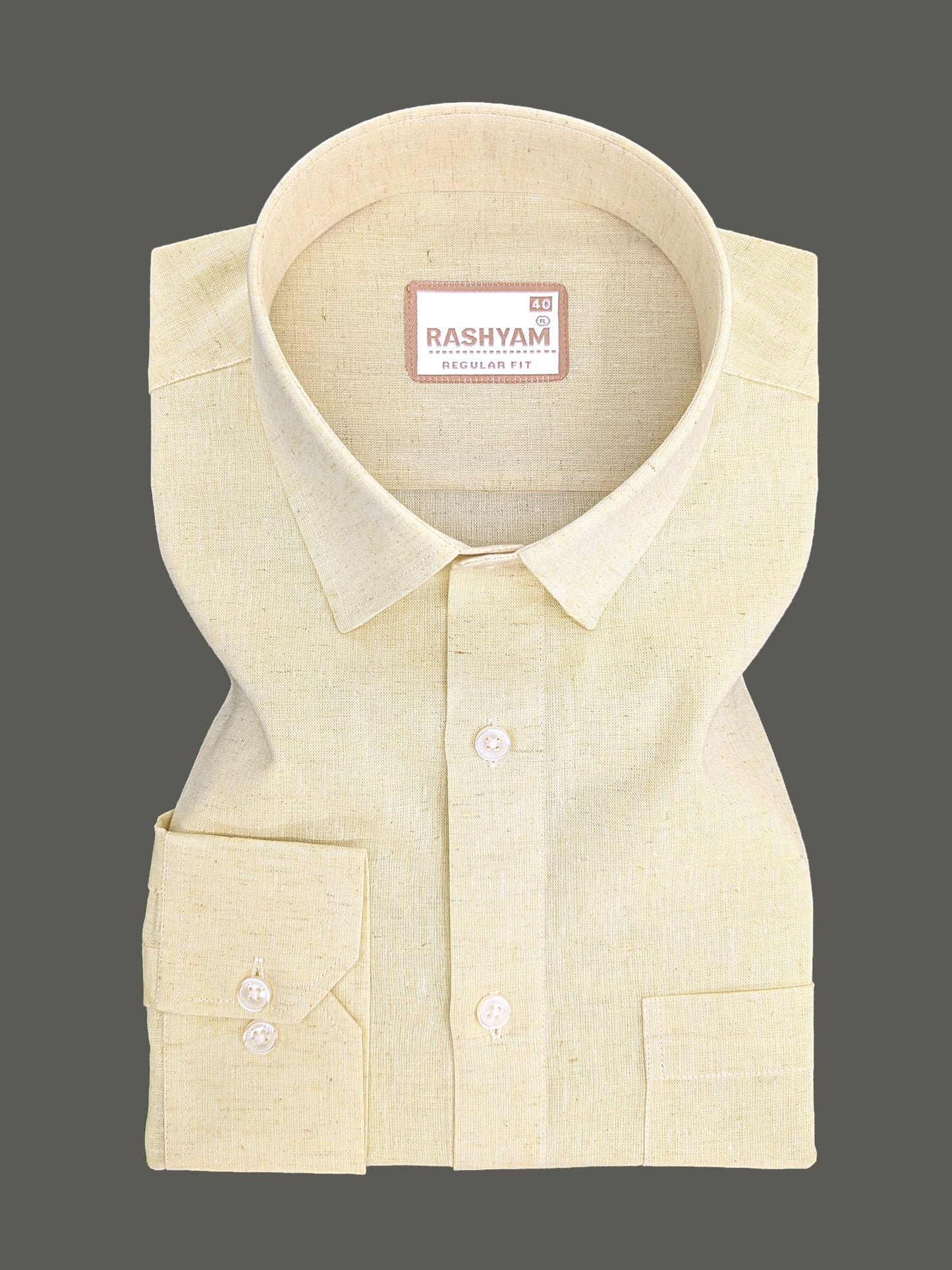 Velmora Luxurious Linen Cotton Light Cream Formal Shirt For Men