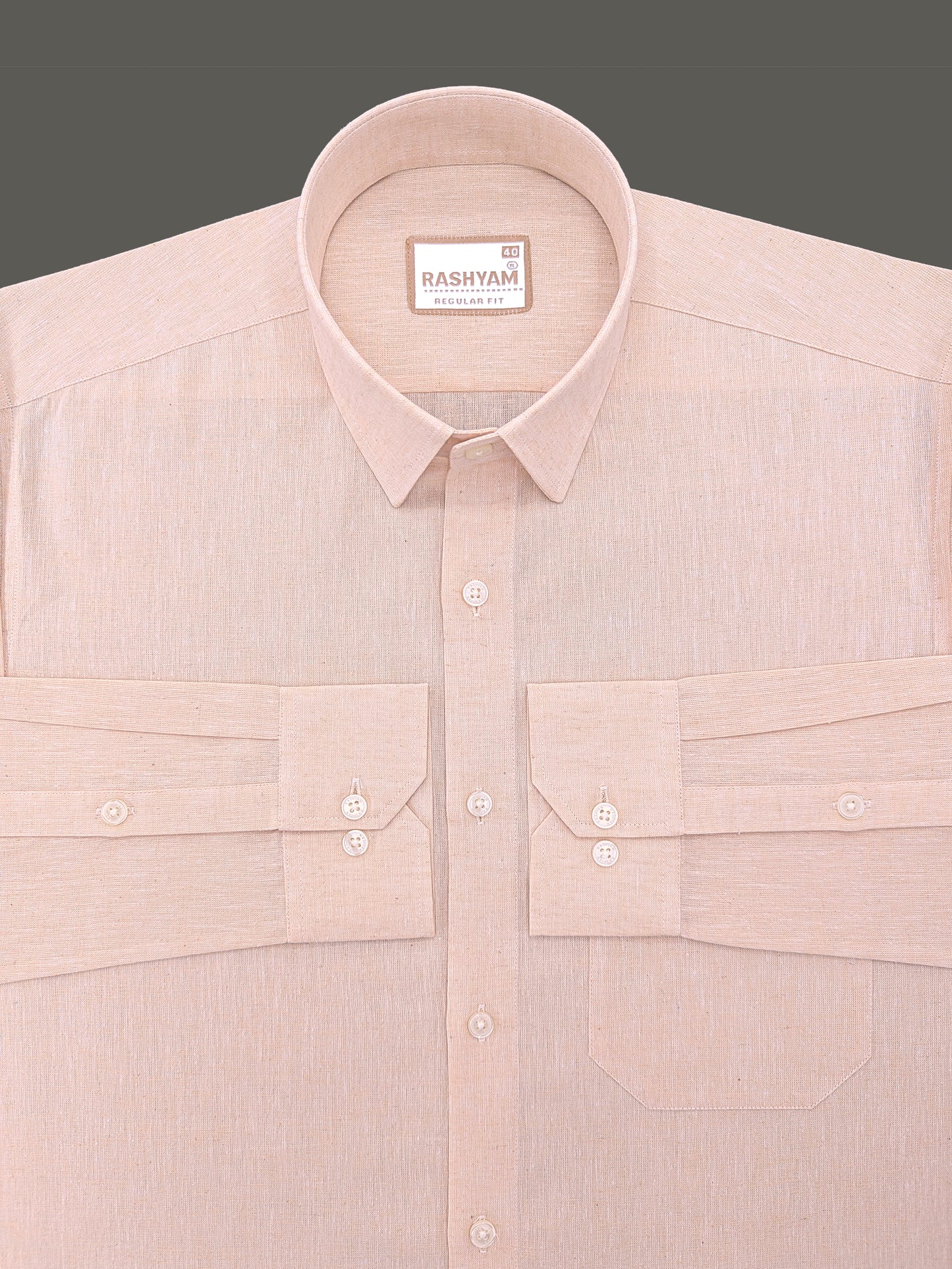 Abruzzo Premium Peach Linen Formal Shirt