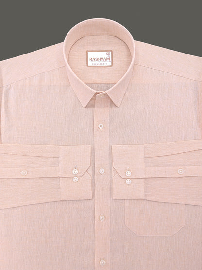 Abruzzo Premium Peach Linen Formal Shirt