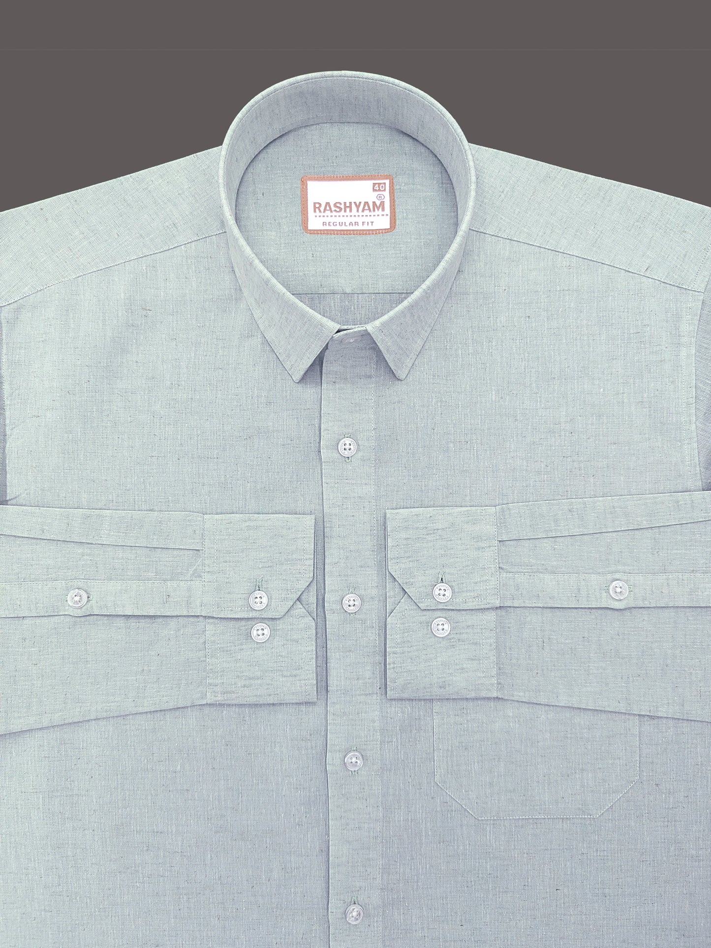 Velmora Luxurious Linen Cotton Iron Grey Formal Shirt For Men
