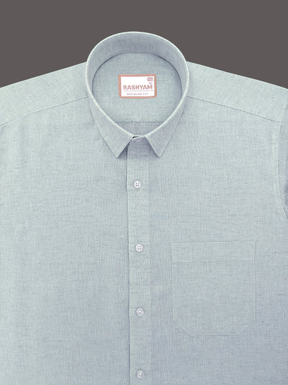 Velmora Luxurious Linen Cotton Iron Grey Formal Shirt For Men