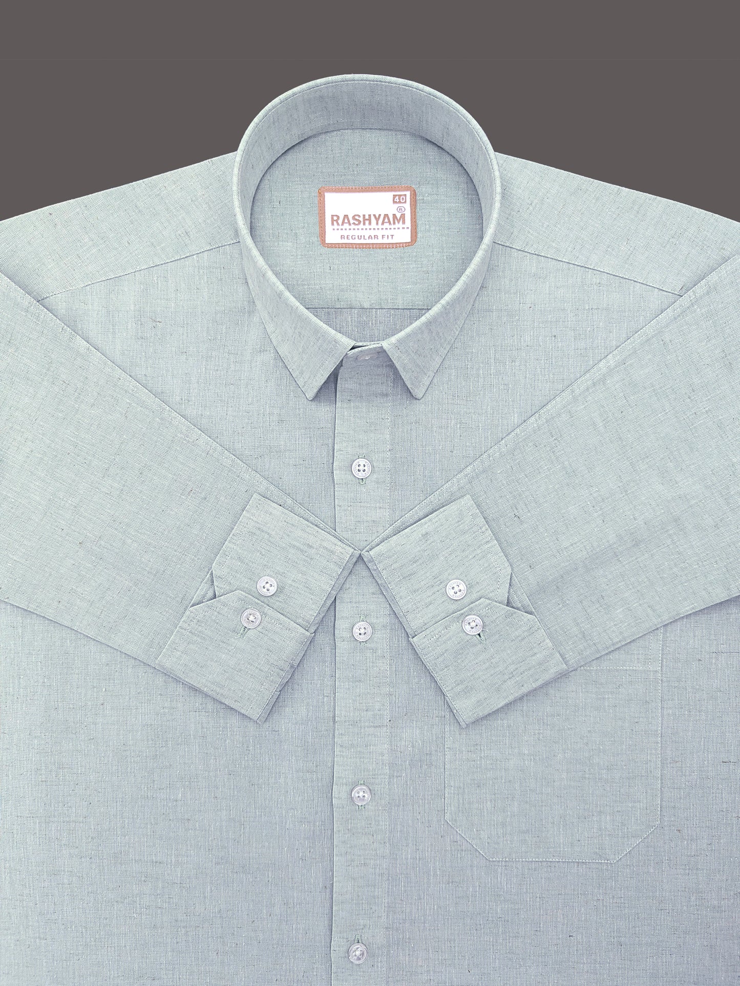 Velmora Luxurious Linen Cotton Iron Grey Formal Shirt For Men