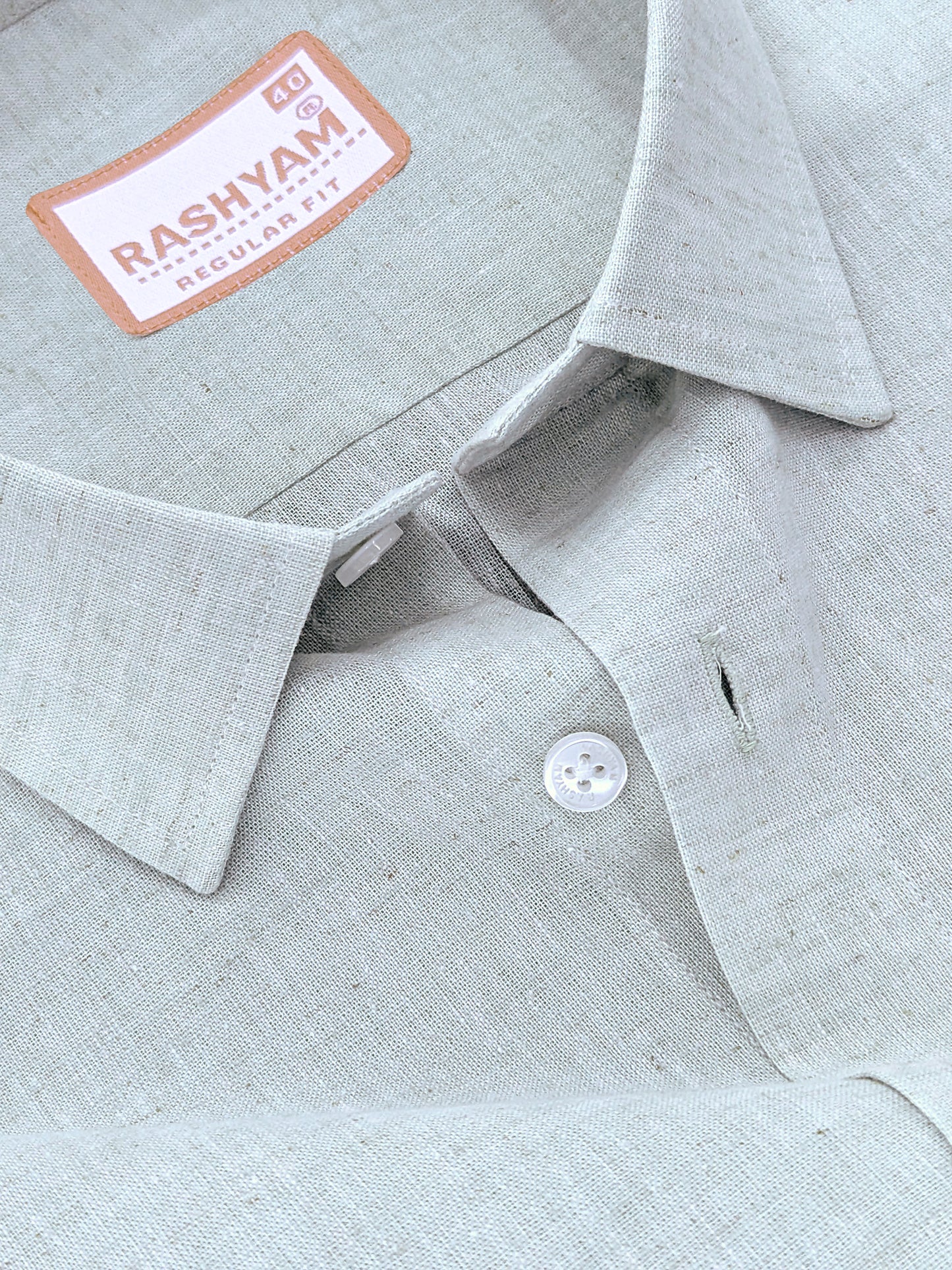 Velmora Luxurious Linen Cotton Iron Grey Formal Shirt For Men