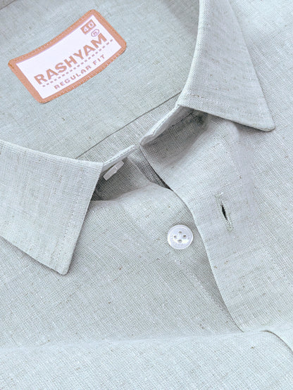 Velmora Luxurious Linen Cotton Iron Grey Formal Shirt For Men