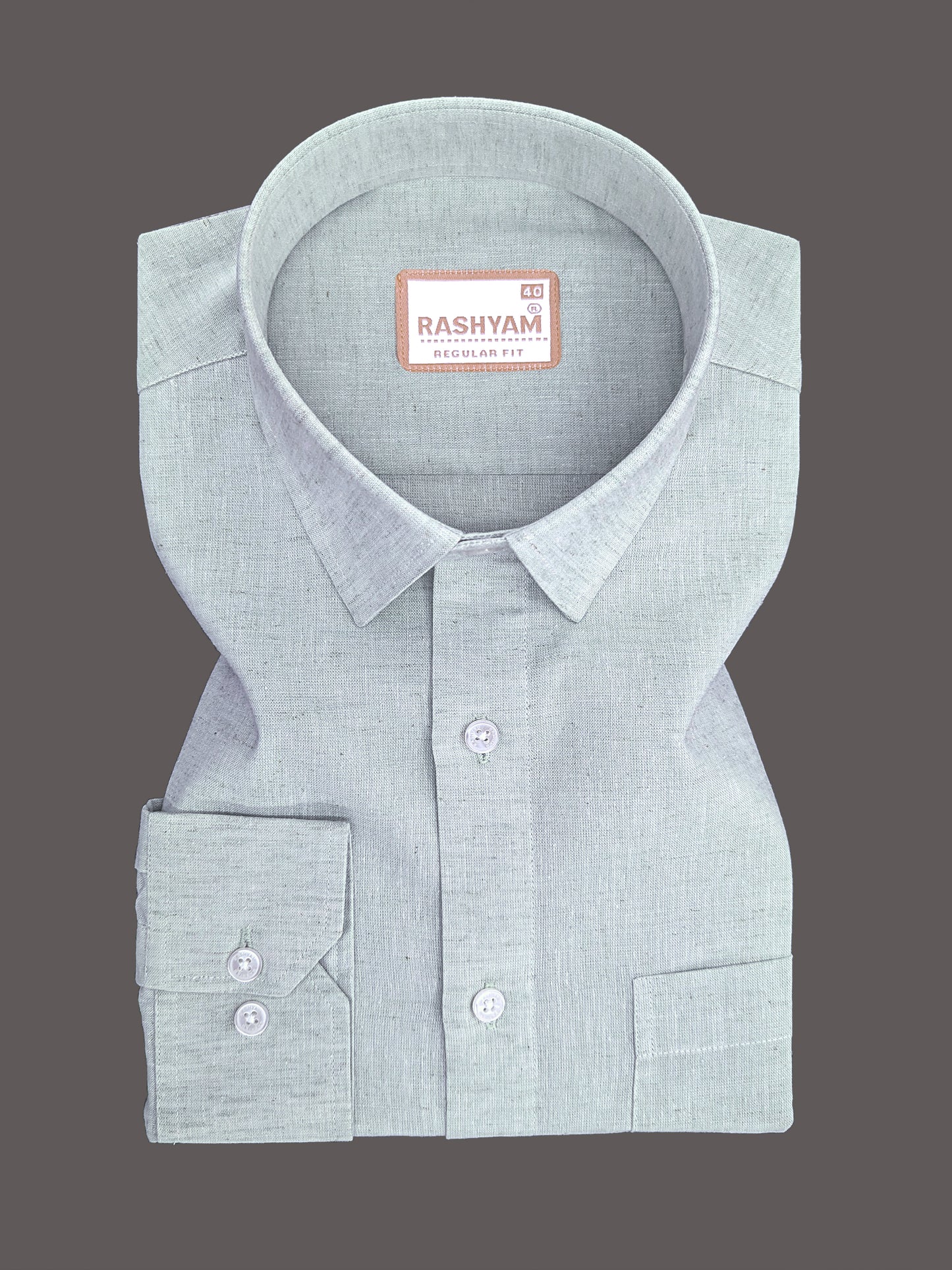 Velmora Luxurious Linen Cotton Iron Grey Formal Shirt For Men