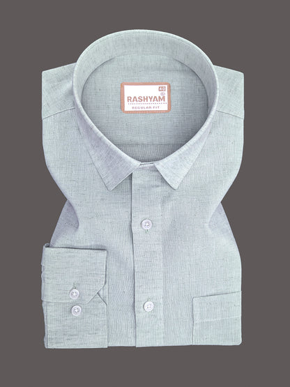 Velmora Luxurious Linen Cotton Iron Grey Formal Shirt For Men