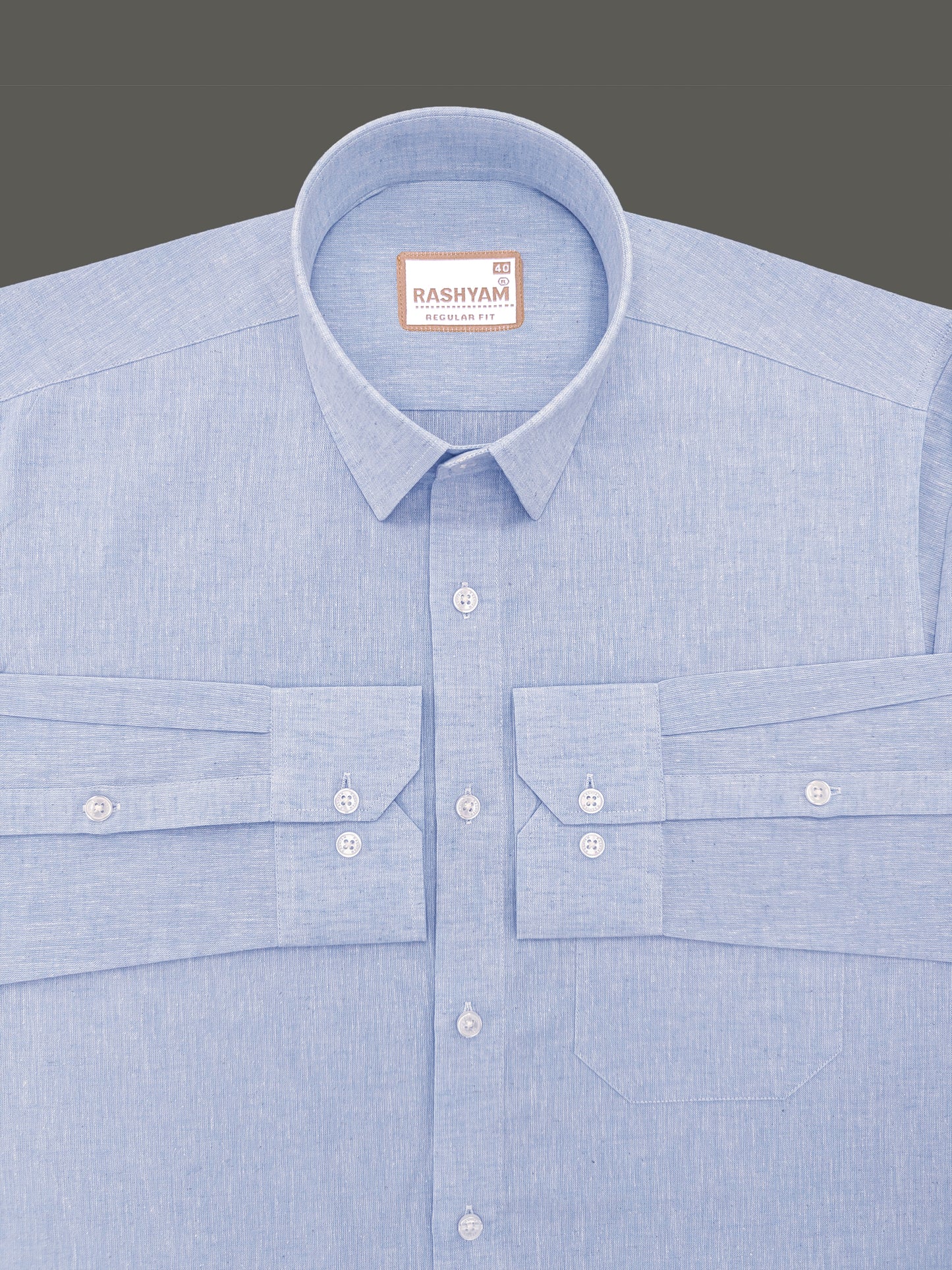 Velmora Luxurious Linen Cotton Ice Blue Formal Shirt For Men