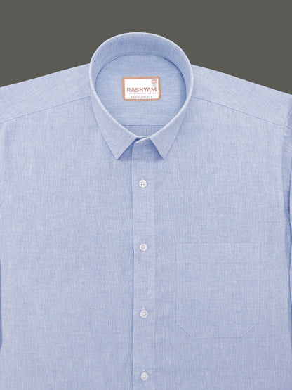 Velmora Luxurious Linen Cotton Ice Blue Formal Shirt For Men