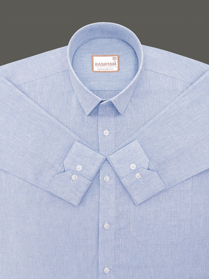 Velmora Luxurious Linen Cotton Ice Blue Formal Shirt For Men