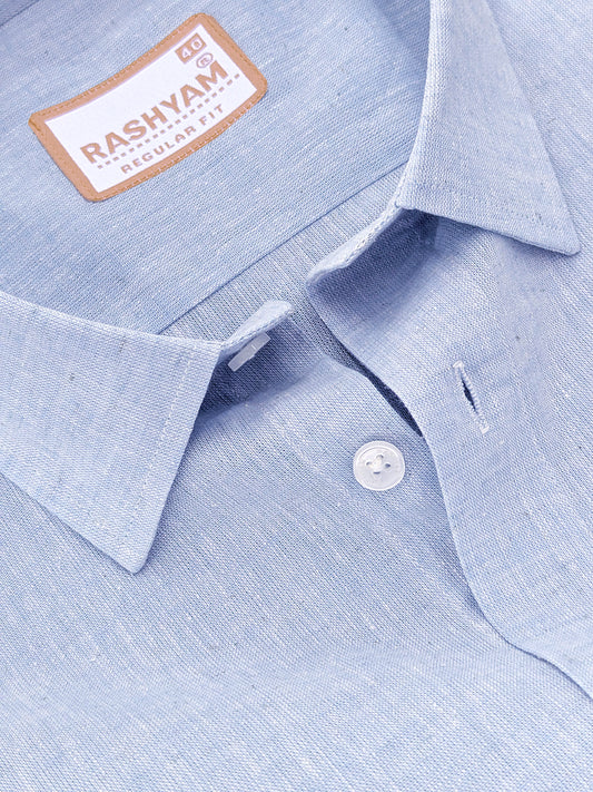 Velmora Luxurious Linen Cotton Ice Blue Formal Shirt For Men