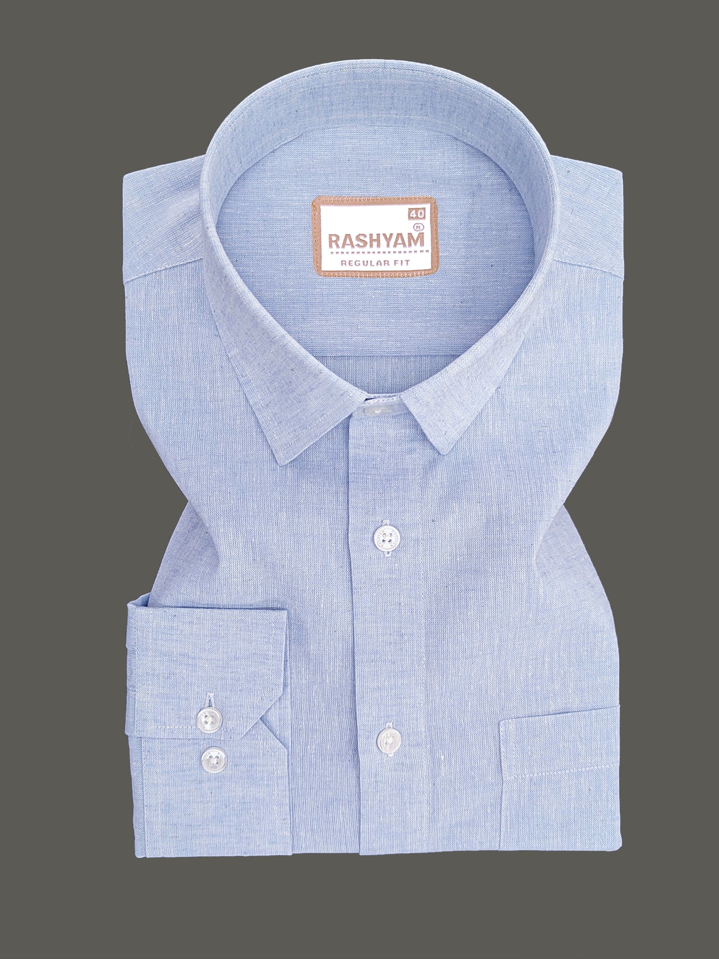 Velmora Luxurious Linen Cotton Ice Blue Formal Shirt For Men