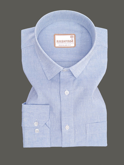 Velmora Luxurious Linen Cotton Ice Blue Formal Shirt For Men