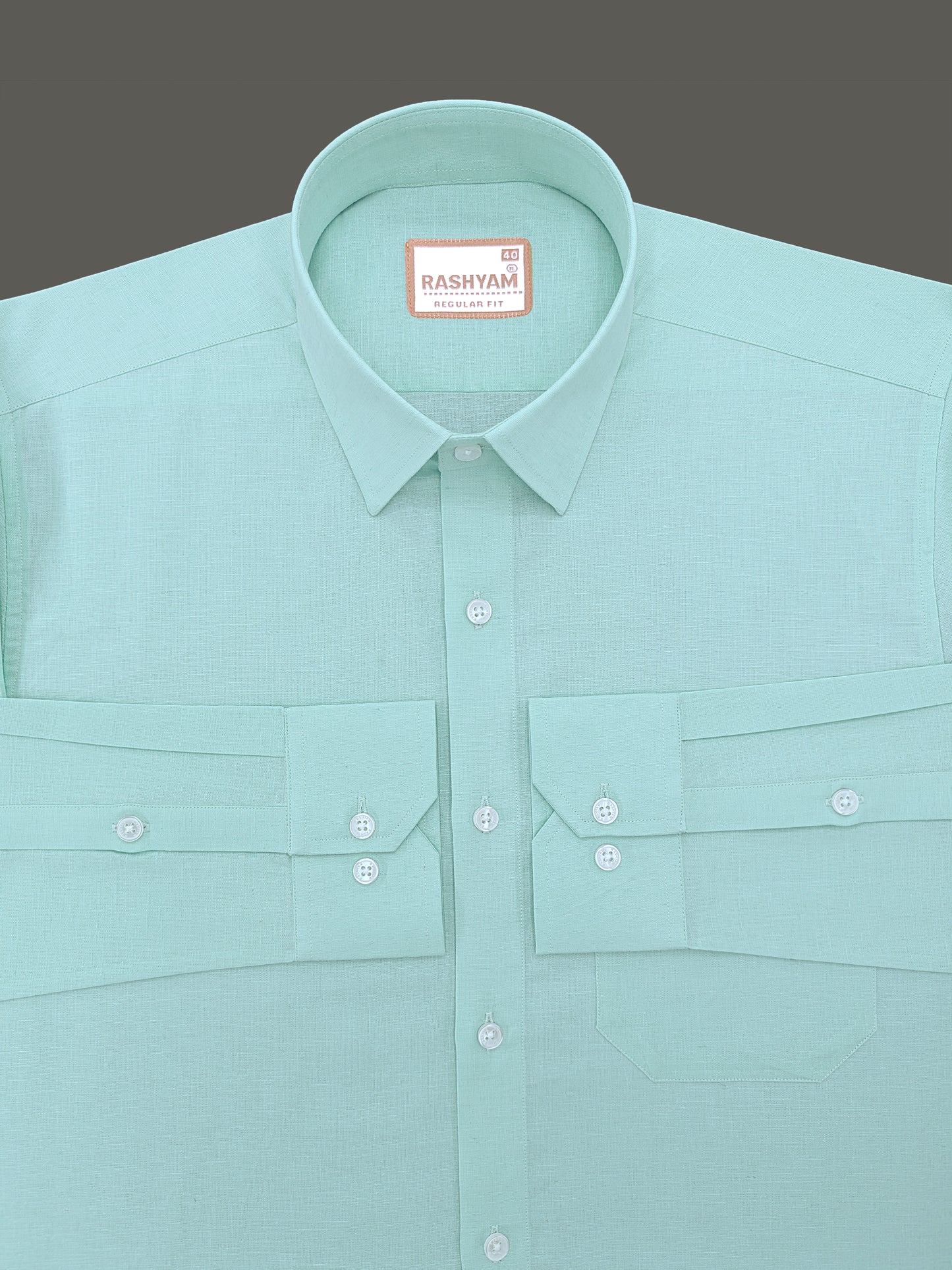 Abruzzo Premium Bright Cyan Linen Formal Shirt
