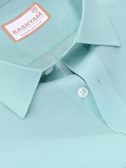 Abruzzo Premium Bright Cyan Linen Formal Shirt