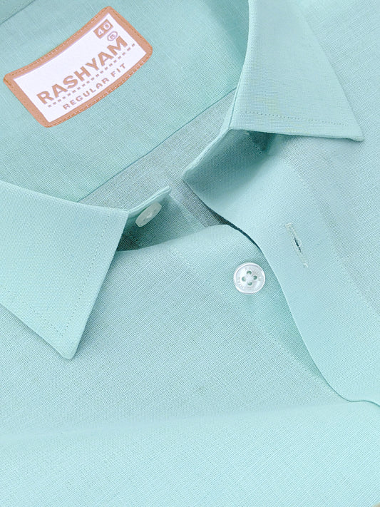 Abruzzo Premium Bright Cyan Linen Formal Shirt